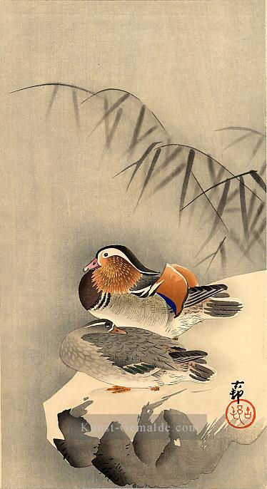 Mandarin Enten im Schnee Ohara Koson Shin Hanga Ölgemälde